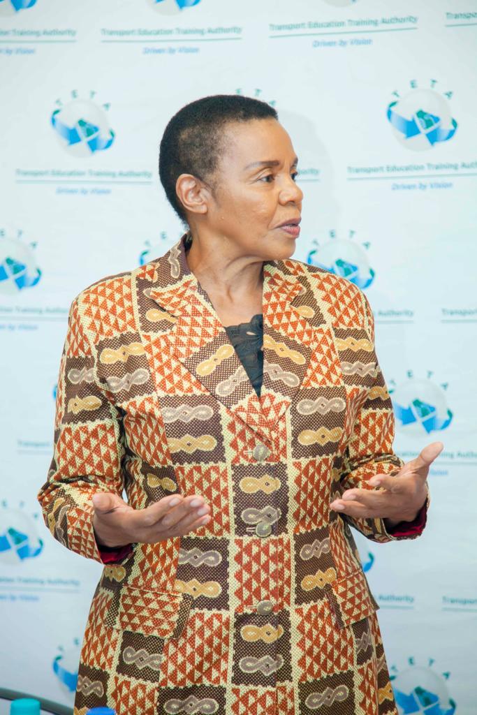 Wezi Khoza speaking at Transport Education Training Authority